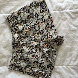 Patagonia Floral Print Shorts - Black, White, Orange
